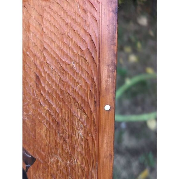 Etched 1950s Bamboo wall Art hand carved and painted. Image is of a Japanese Gei - Picture 11 of 11